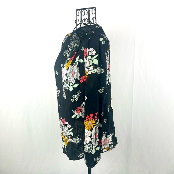Old Navy Floral Blouse Multicolor XS Long‎ Sleeve V-Neck Lightweight Flows - Picture 3 of 8